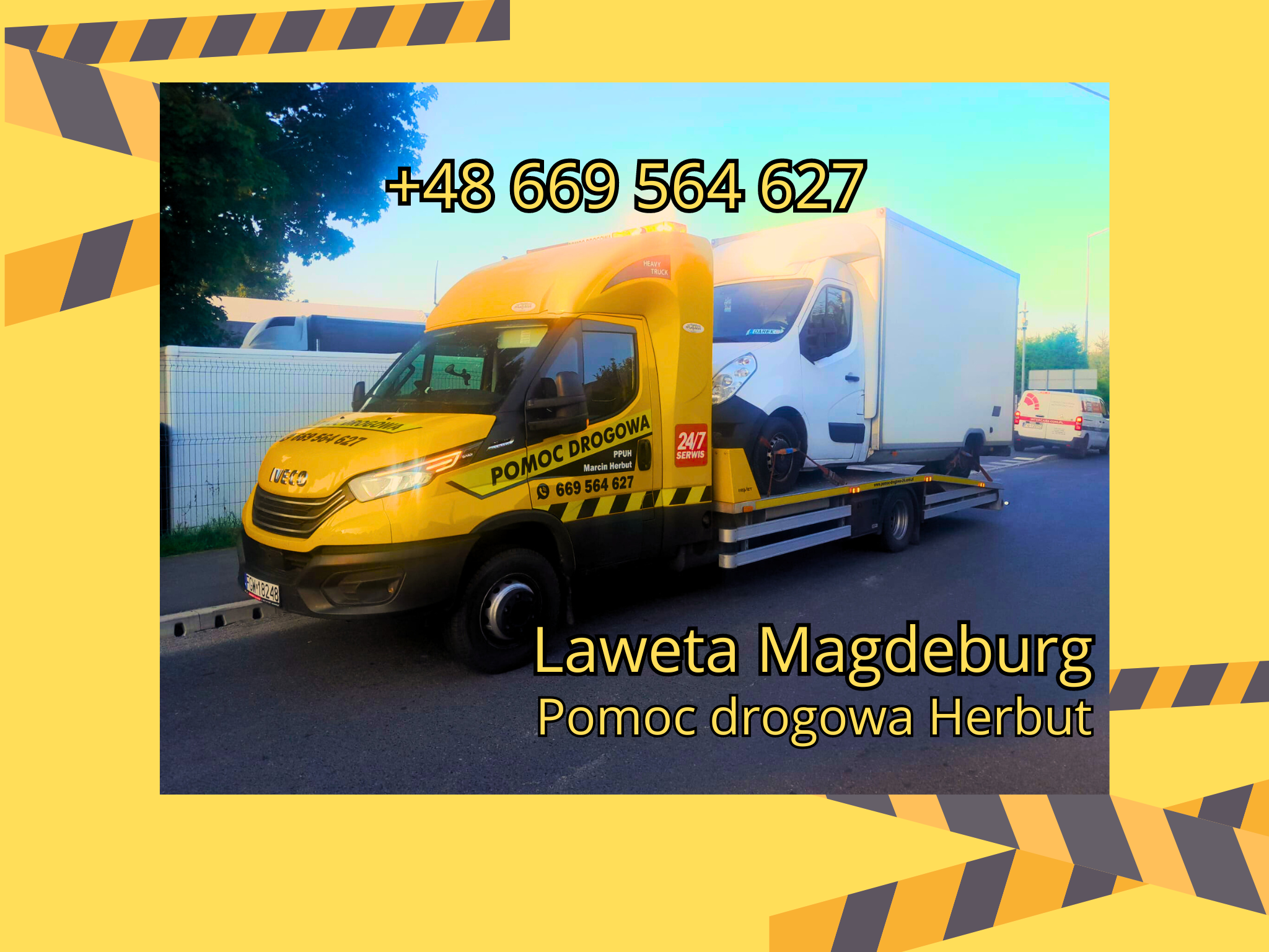 Laweta Magdeburg. Pomoc drogowa Herbut + 48 669 564 627